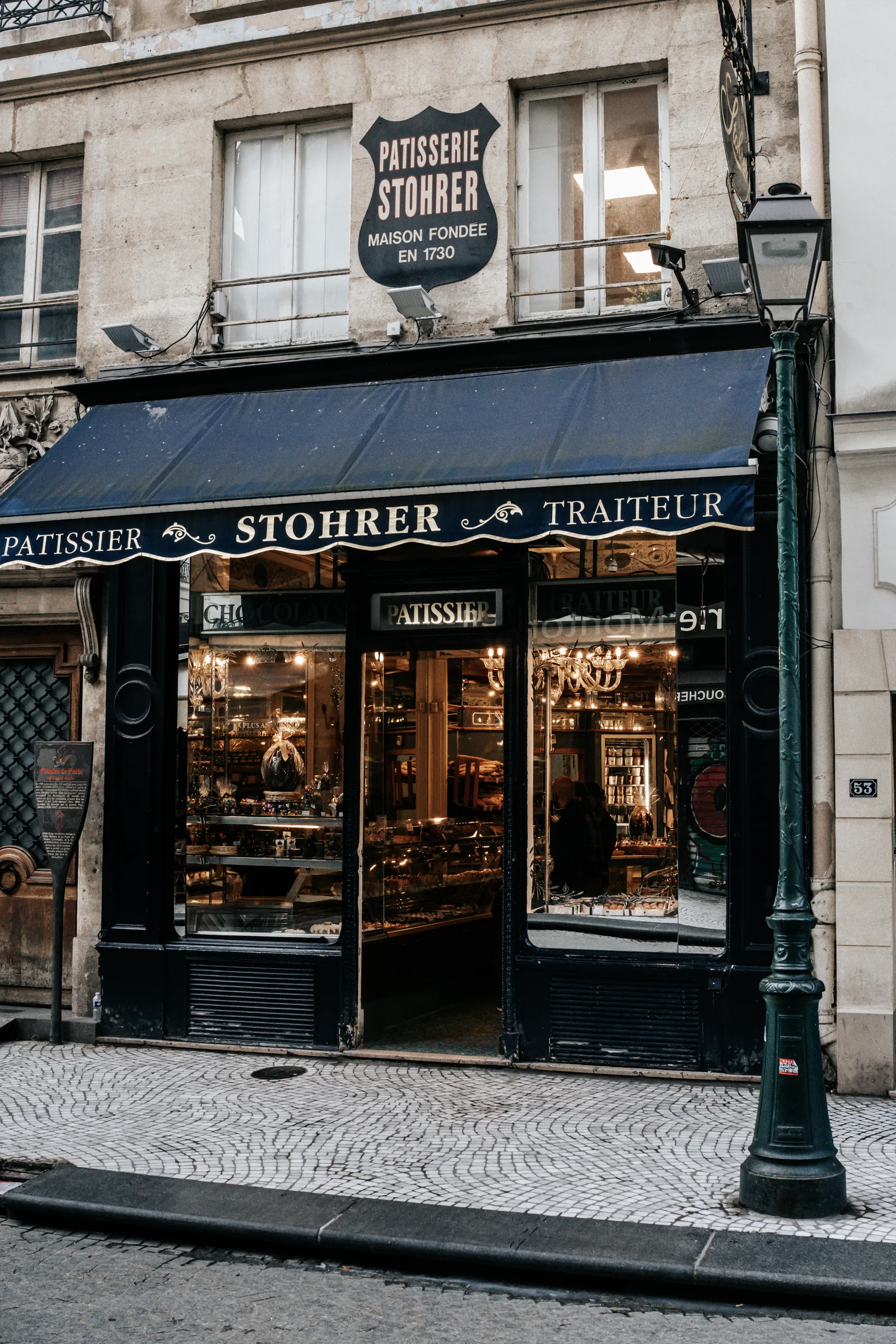 Patisserie storefront photographed during a trip.